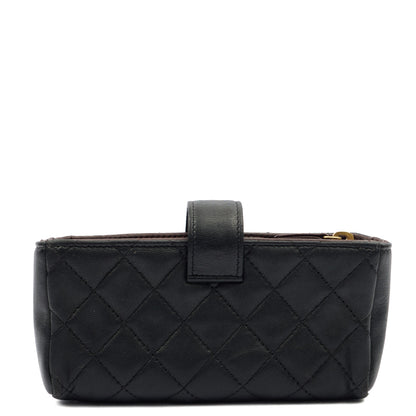 Chanel Purse Quilted CC Cardholder in Black, Lambskin Leather — Alternate View 12
