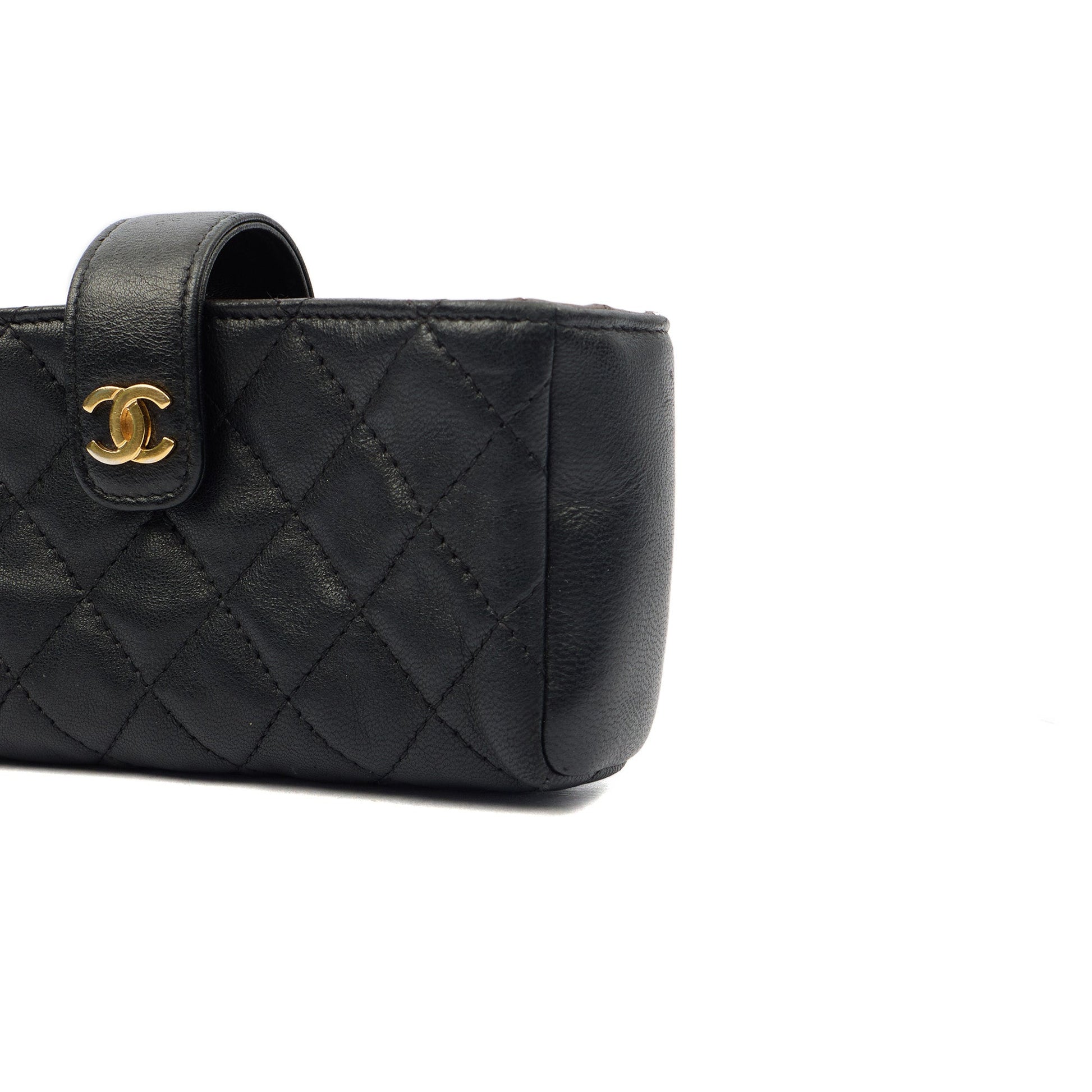 Chanel Purse Quilted CC Cardholder in Black, Lambskin Leather — Alternate View 14