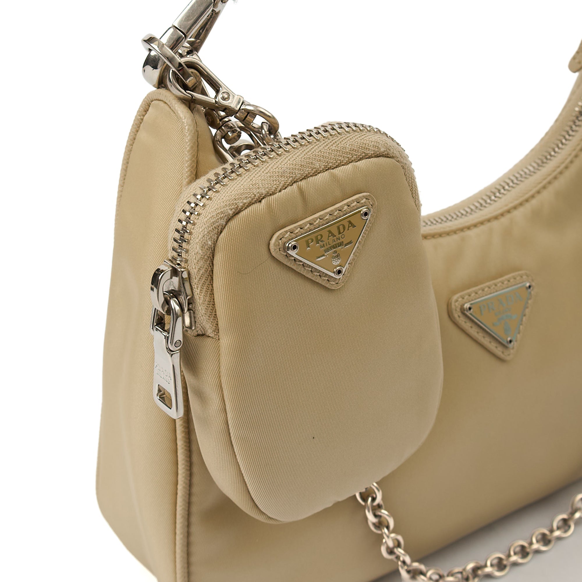 Prada Cross Body Re-Edition 2000 Shoulder Bag in Deserto, Nylon — Alternate View 7