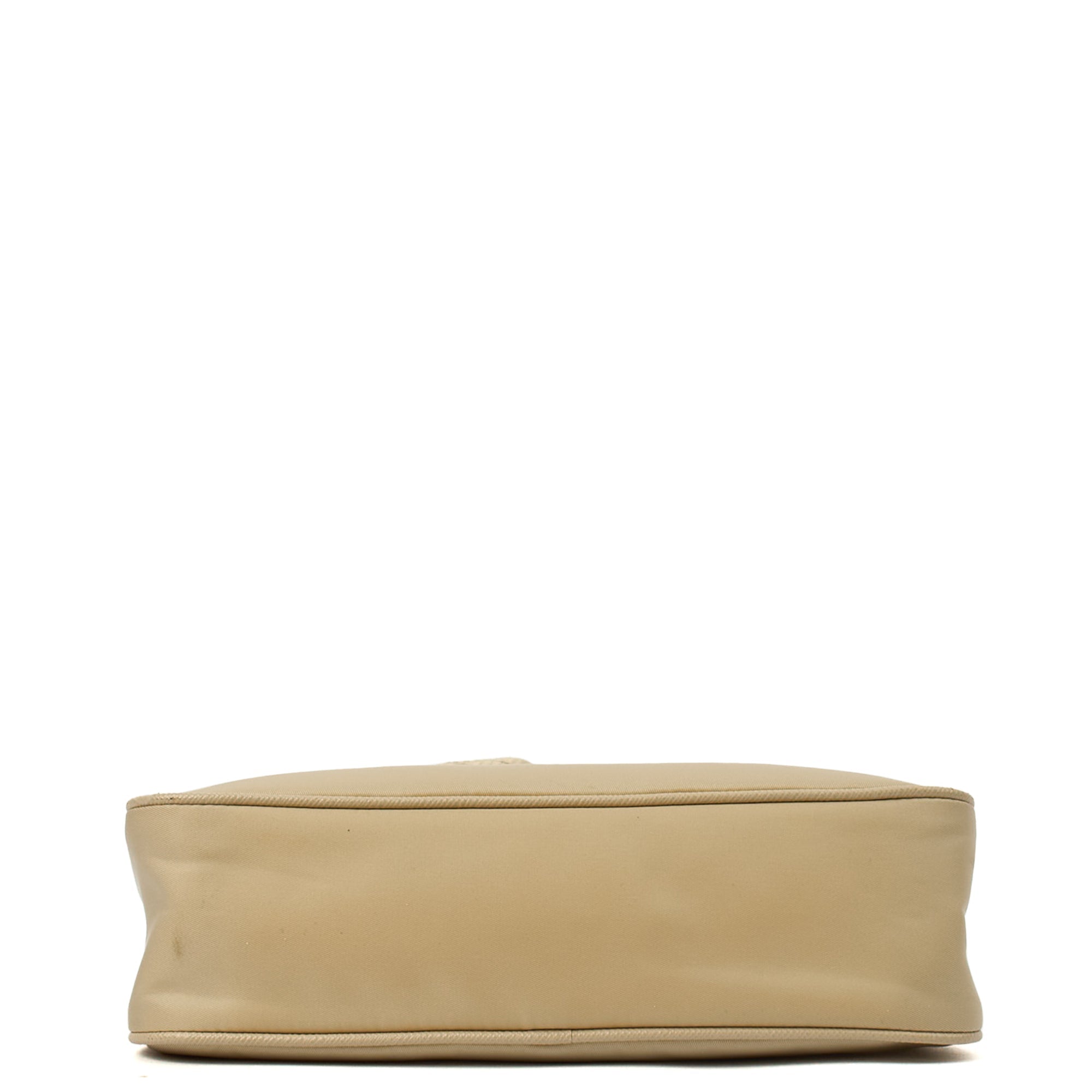Prada Cross Body Re-Edition 2000 Shoulder Bag in Deserto, Nylon — Detail View