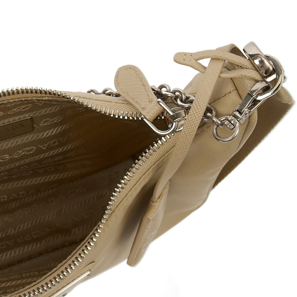 Prada Cross Body Re-Edition 2000 Shoulder Bag in Deserto, Nylon — Alternate View 8