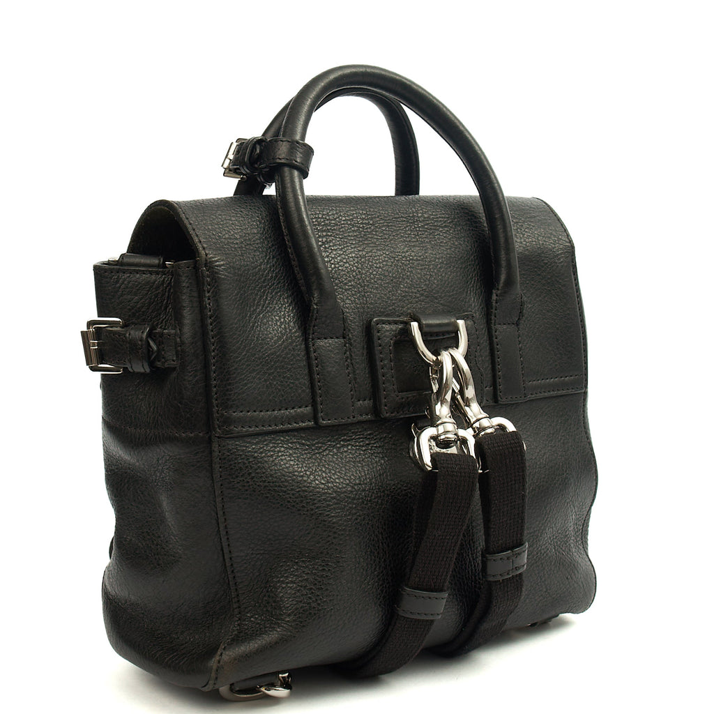 Mulberry Cross Body Cara Delevingne Backpack in Black, Calfskin Leather — Side View