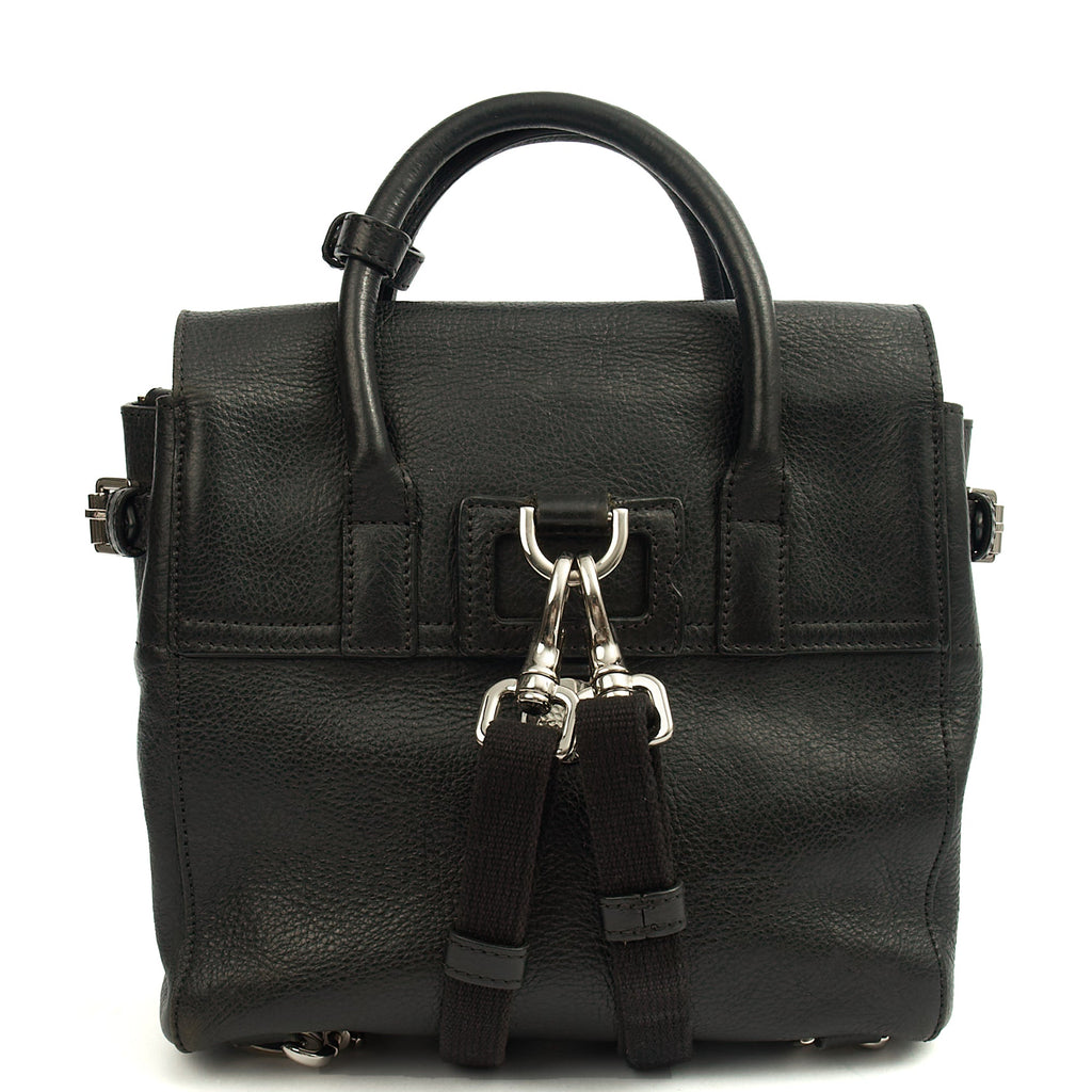 Mulberry Cross Body Cara Delevingne Backpack in Black, Calfskin Leather — Back View