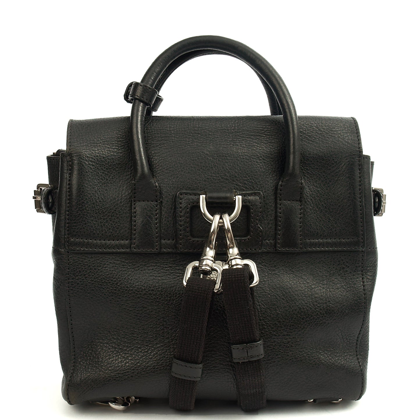 Mulberry Cross Body Cara Delevingne Backpack in Black, Calfskin Leather — Back View