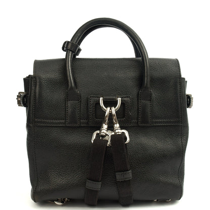 Mulberry Cross Body Cara Delevingne Backpack in Black, Calfskin Leather — Back View
