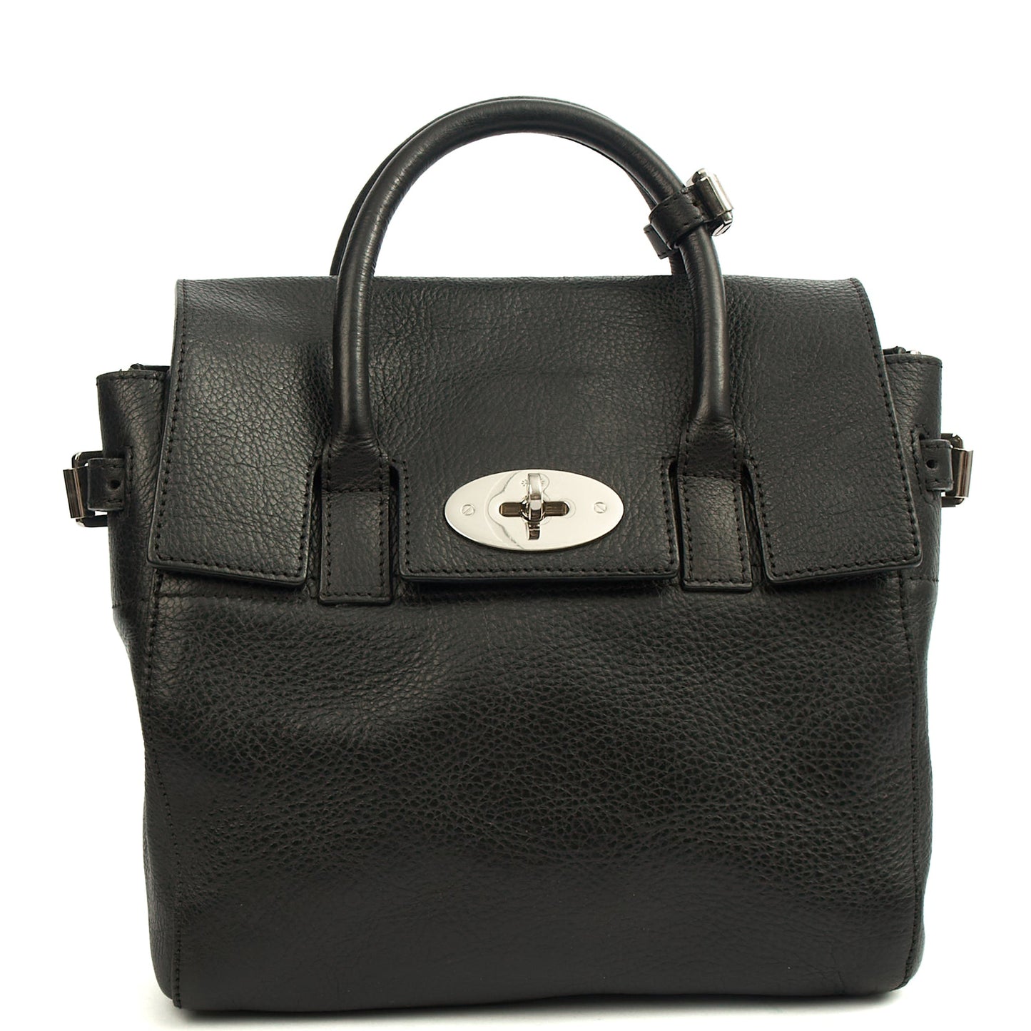 Mulberry Cross Body Cara Delevingne Backpack in Black, Calfskin Leather — Front View