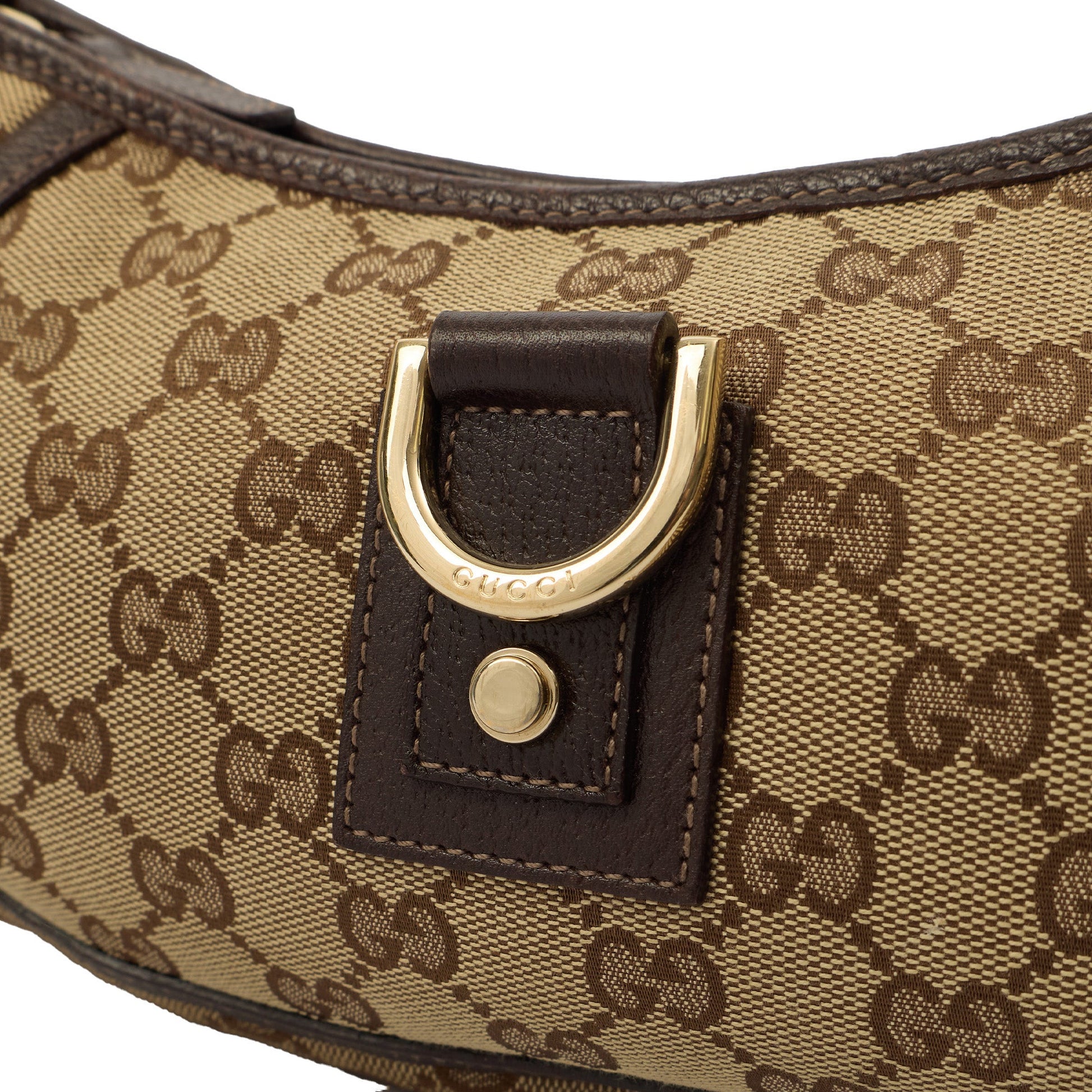 Gucci Shoulder Bag Pochette in Brown, GG Supreme Canvas — Lifestyle View