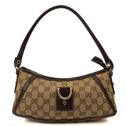 Gucci Shoulder Bag Pochette in Brown, GG Supreme Canvas — Front View