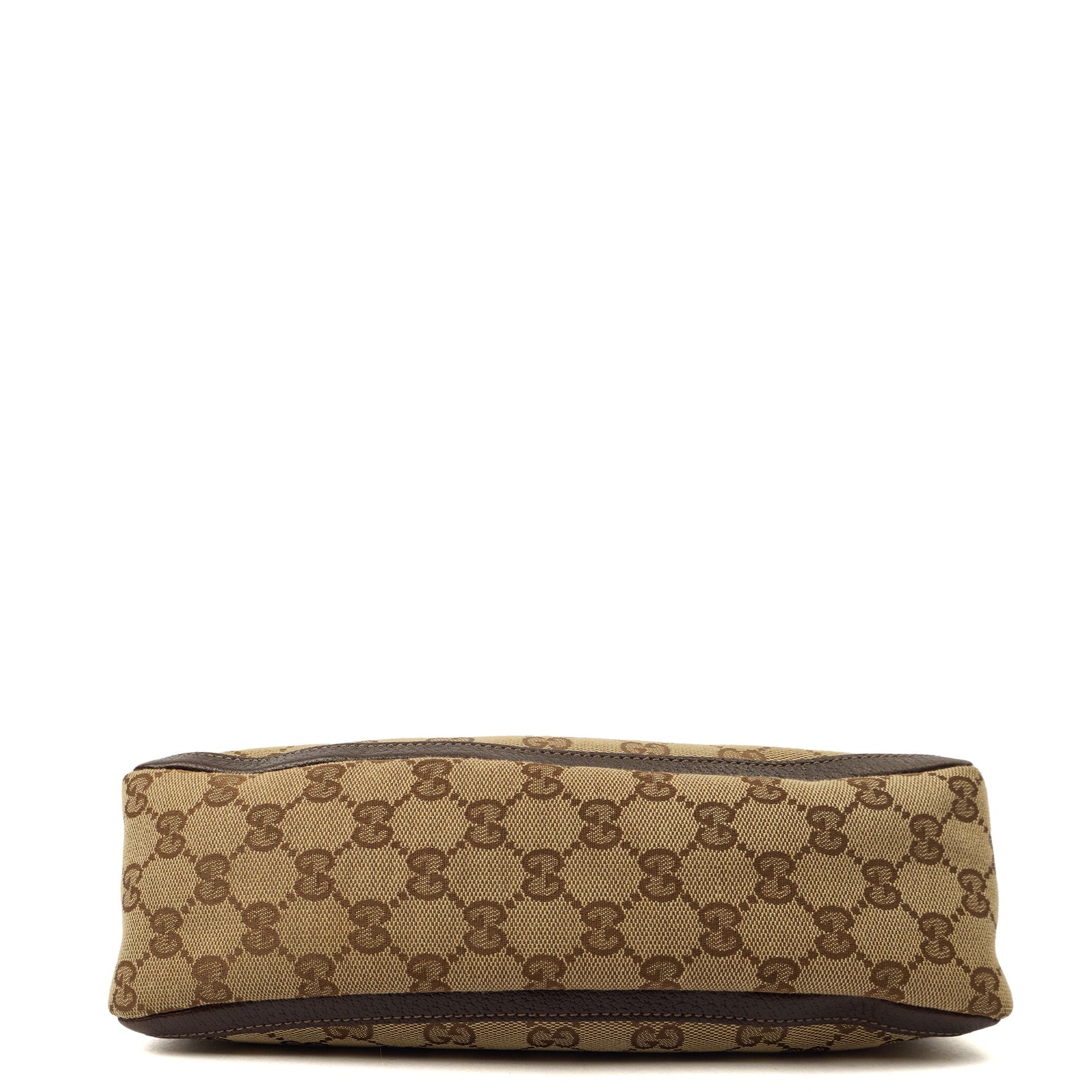 Gucci Shoulder Bag Pochette in Brown, GG Supreme Canvas — Top View