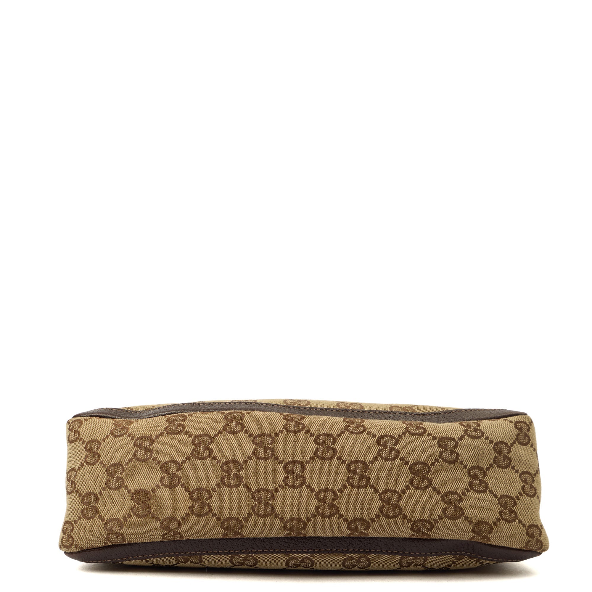 Gucci Shoulder Bag Pochette in Brown, GG Supreme Canvas — Top View