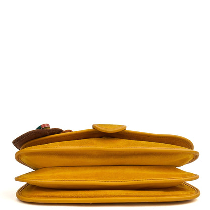Miu Miu Crossbody in Yellow, Suede — Detail View