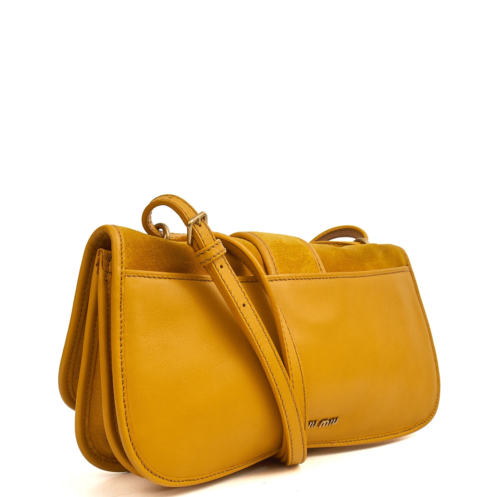 Miu Miu Crossbody in Yellow, Suede — Alternate View 15