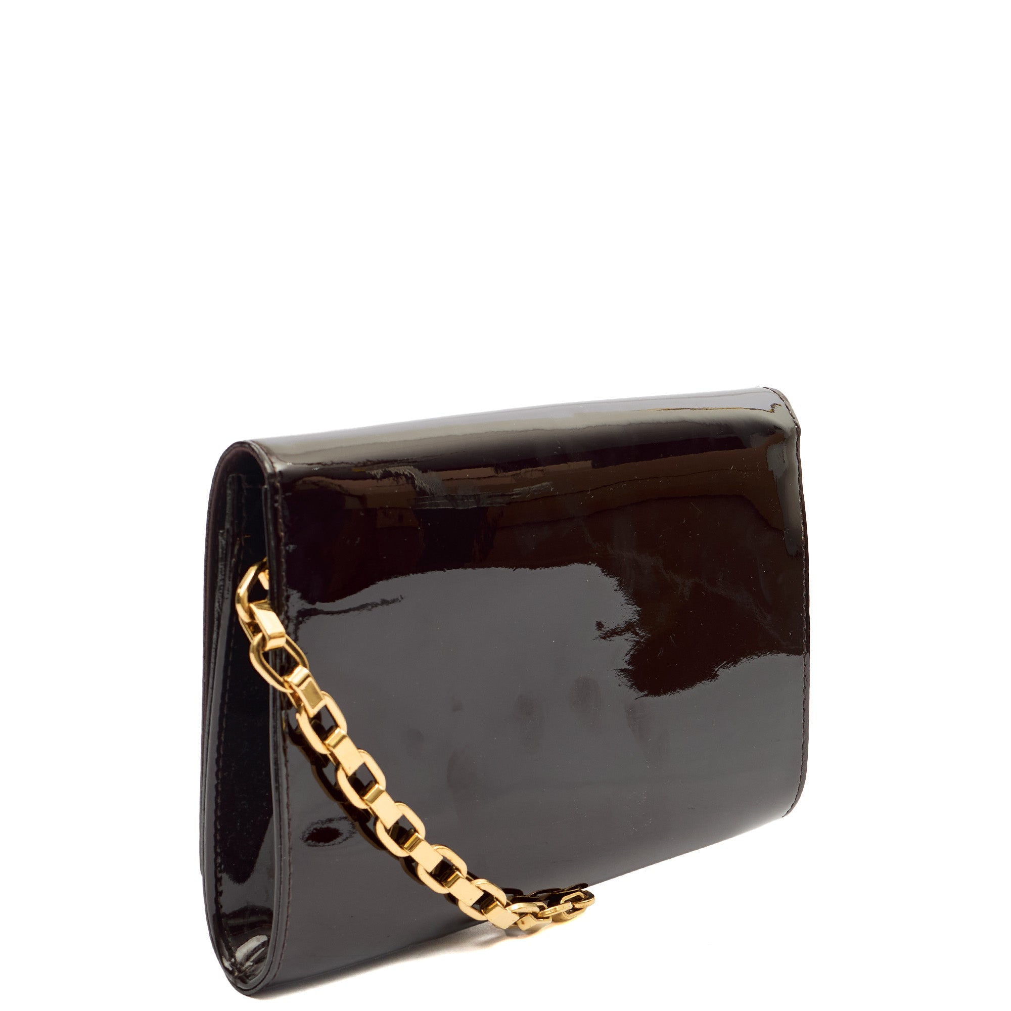 Louis Vuitton Shoulder Bag Chain Louise PM in Brown, Patent Leather — Alternate View 9