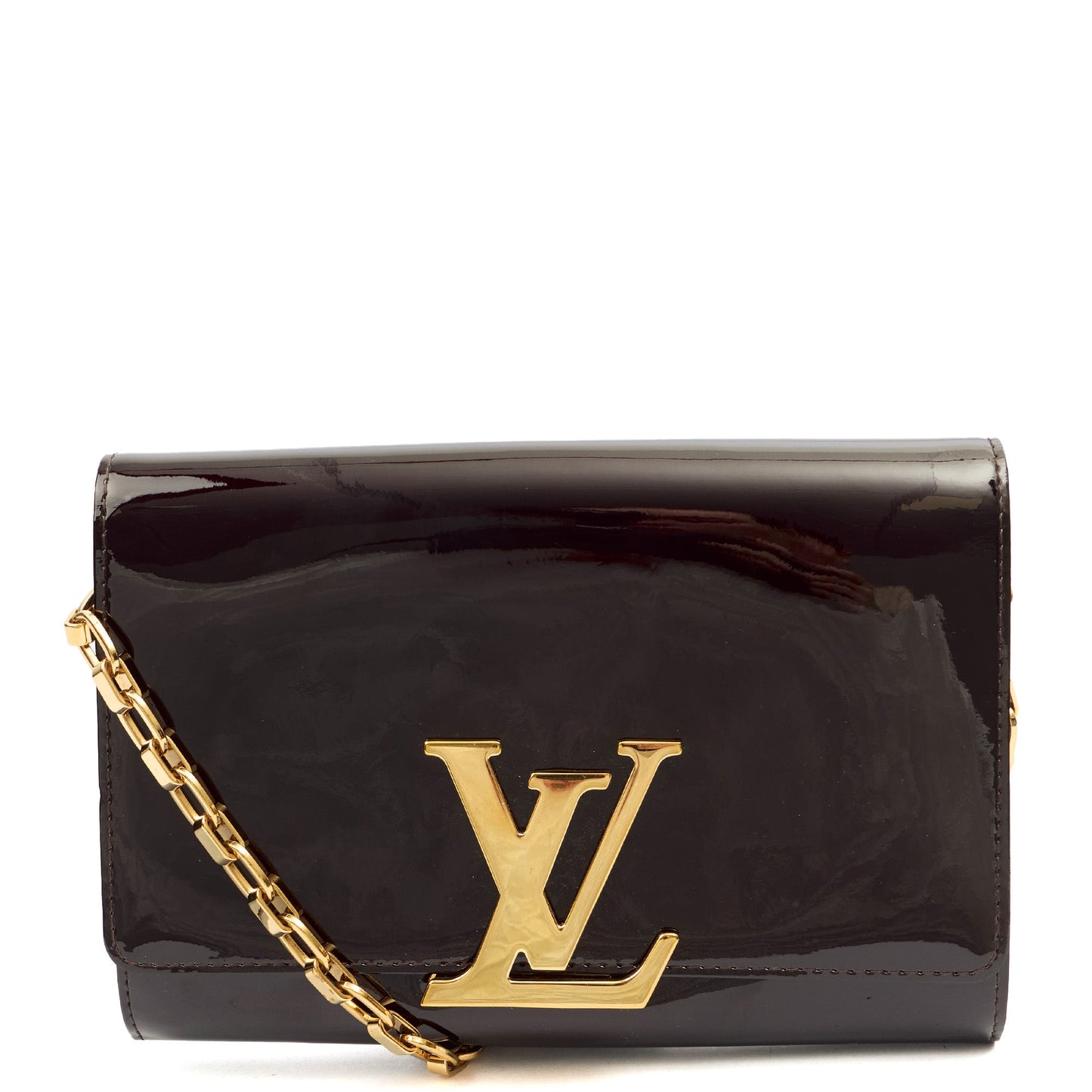 Louis Vuitton Shoulder Bag Chain Louise PM in Brown, Patent Leather — Alternate View 8