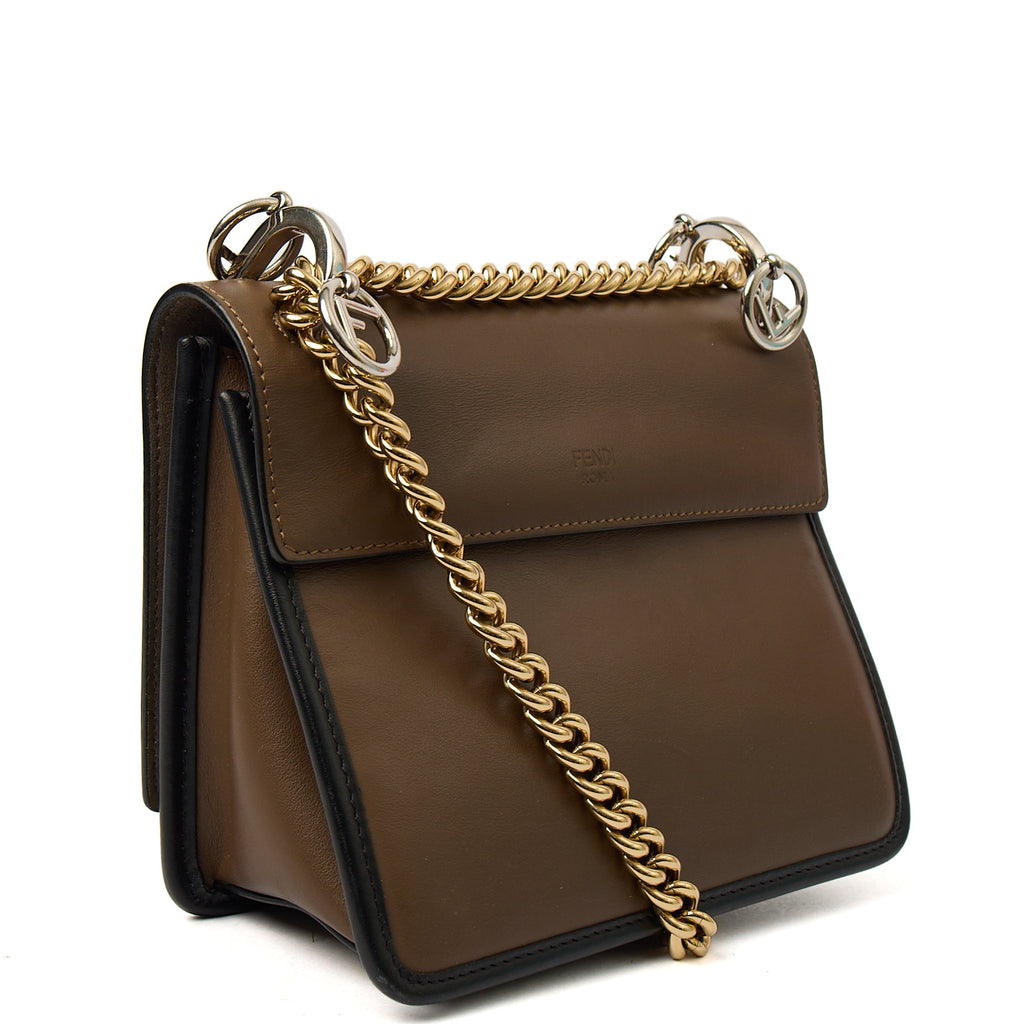 Fendi Shoulder Bag Kan I - Small in Brown, Leather — Top View
