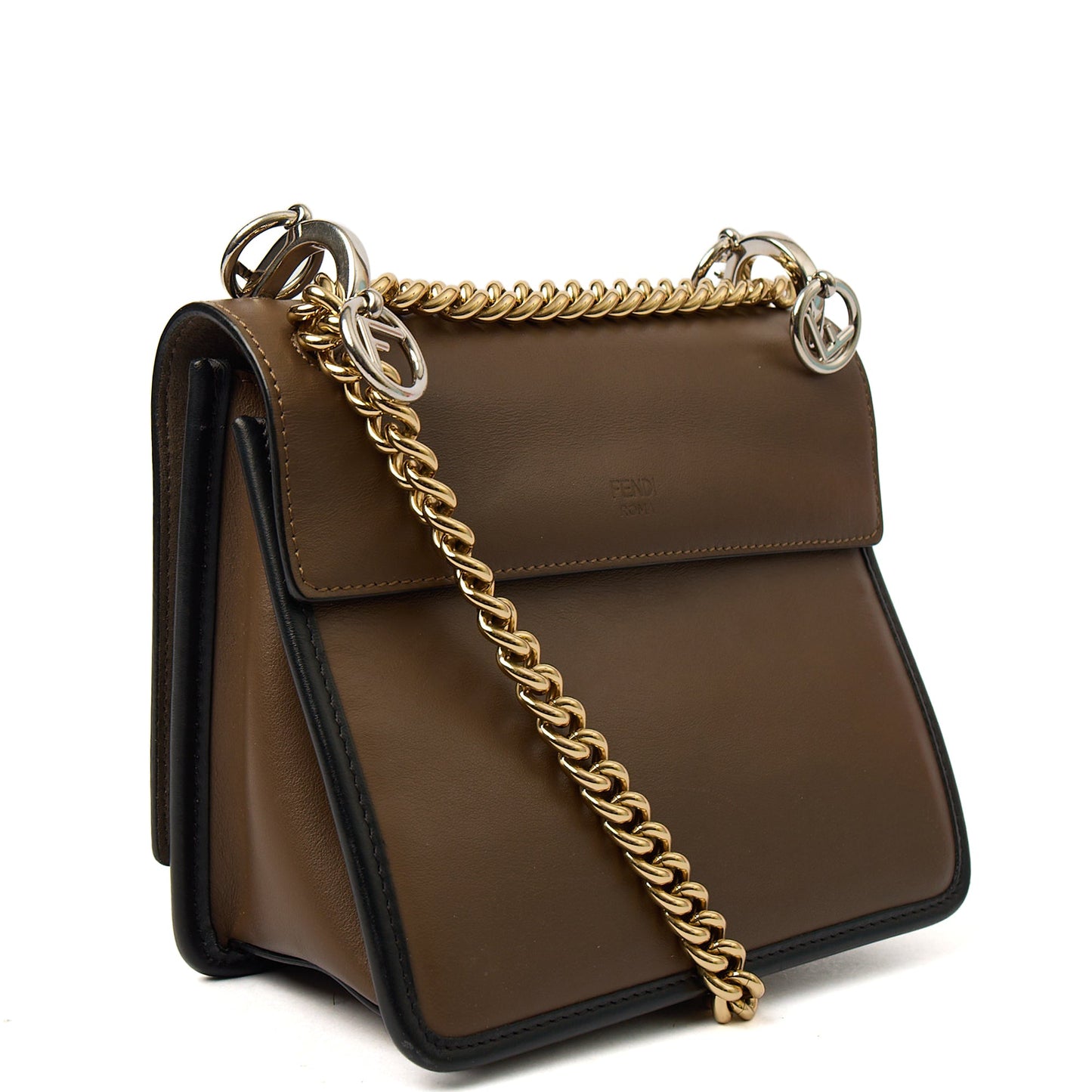 Fendi Shoulder Bag Kan I - Small in Brown, Leather — Top View