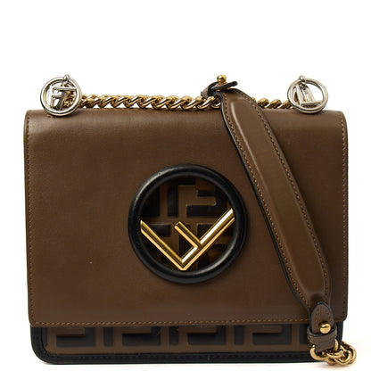 Fendi Shoulder Bag Kan I - Small in Brown, Leather — Front View