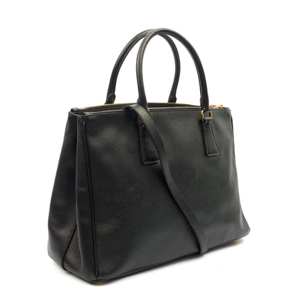 Prada Tote Galleria - Medium Double Zip Tote in Black, Saffiano Leather — Alternate View 8