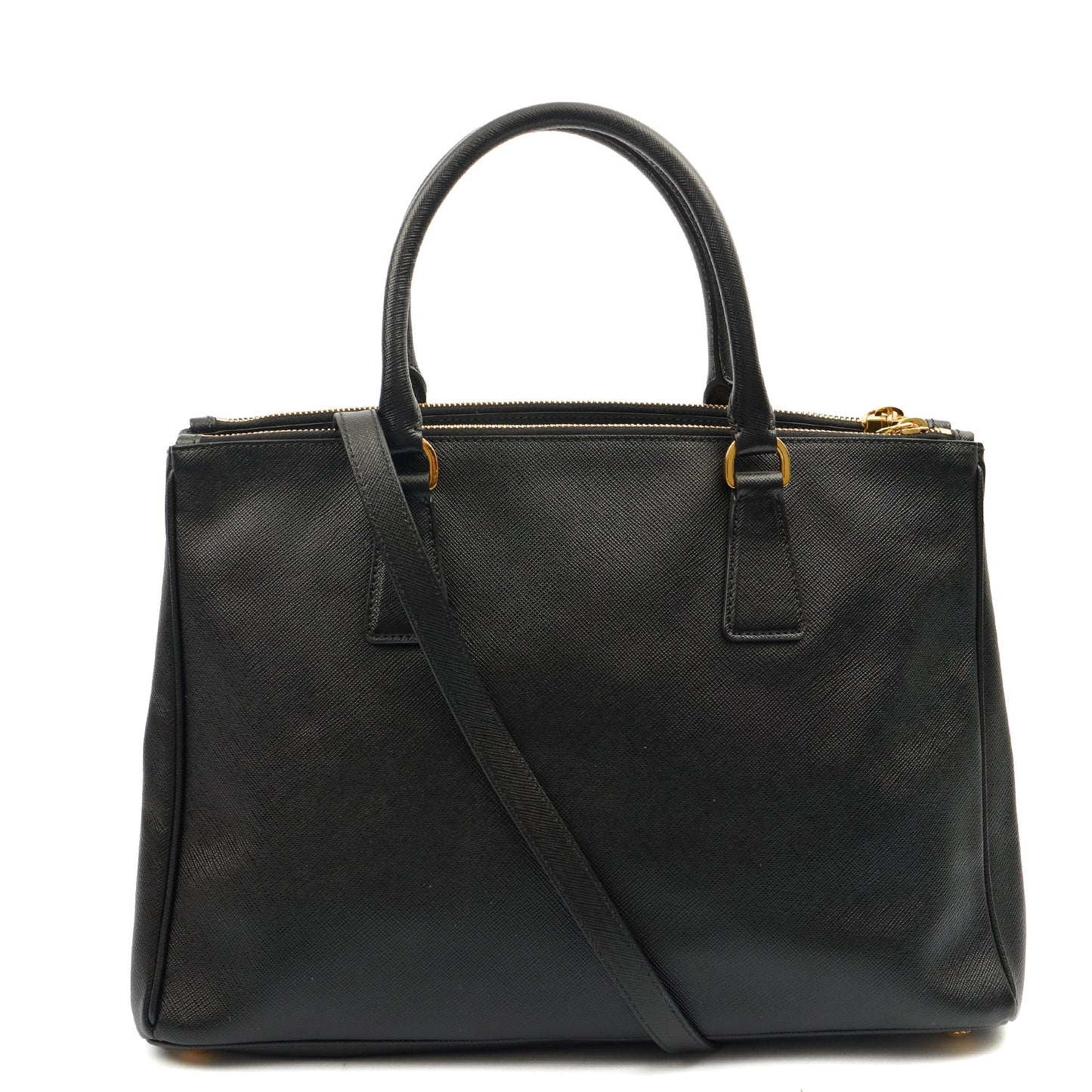 Prada Tote Galleria - Medium Double Zip Tote in Black, Saffiano Leather — Alternate View 9