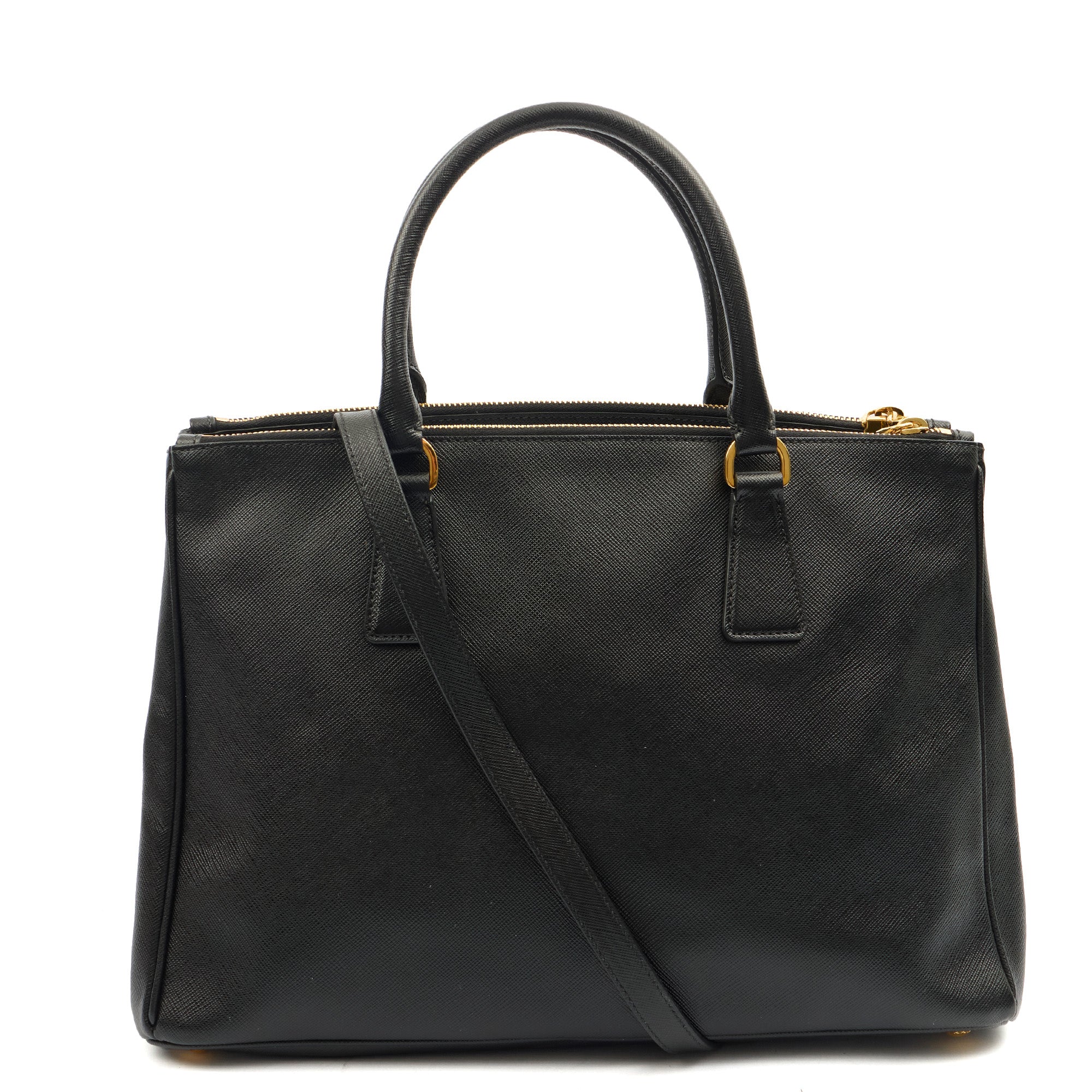 Prada Tote Galleria - Medium Double Zip Tote in Black, Saffiano Leather — Alternate View 9