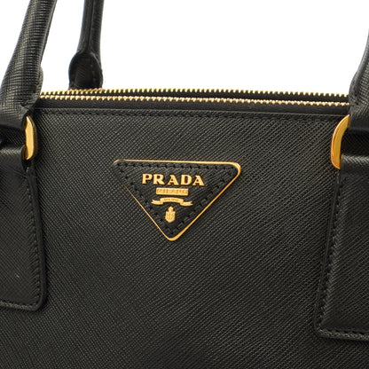Prada Tote Galleria - Medium Double Zip Tote in Black, Saffiano Leather — Alternate View 12