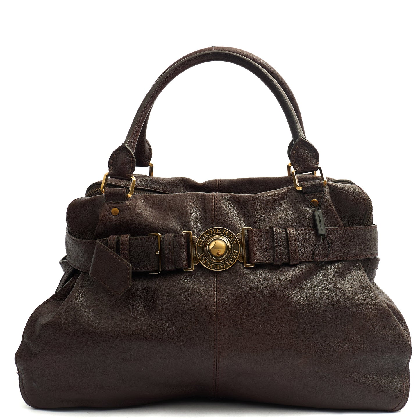 Burberry Tote Tote in Brown, Leather — Front View