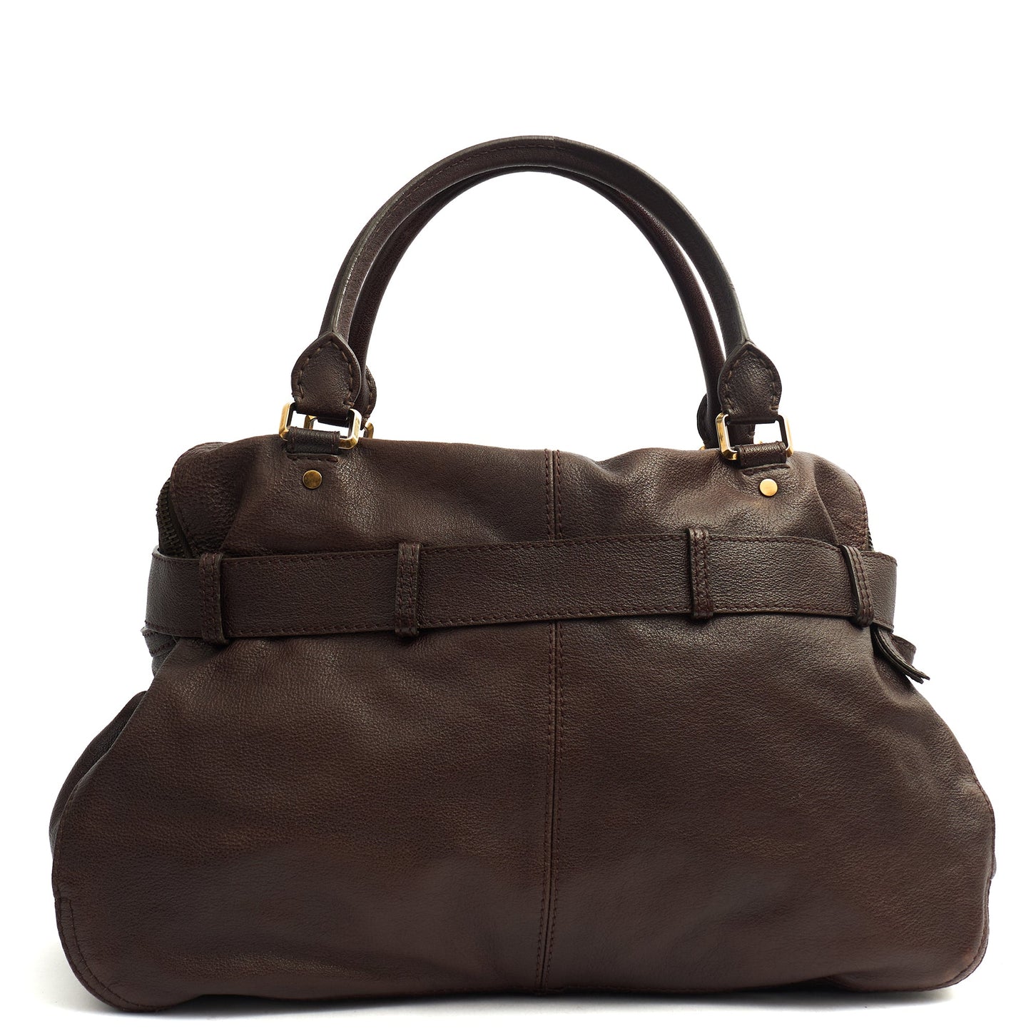 Burberry Tote Tote in Brown, Leather — Top View