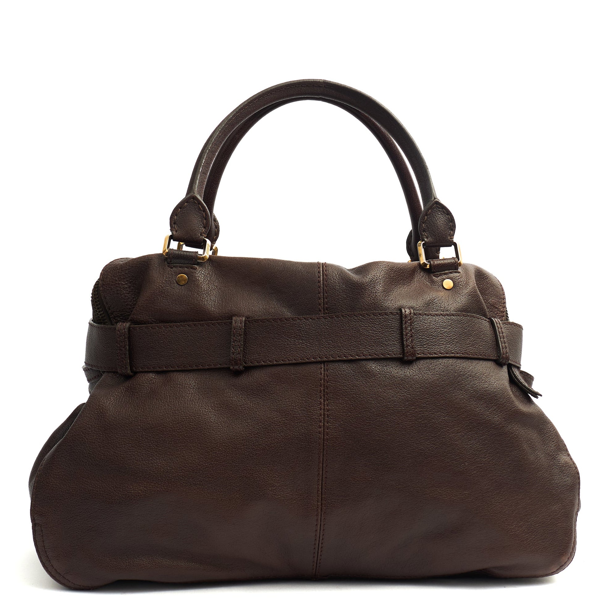 Burberry Tote Tote in Brown, Leather — Top View