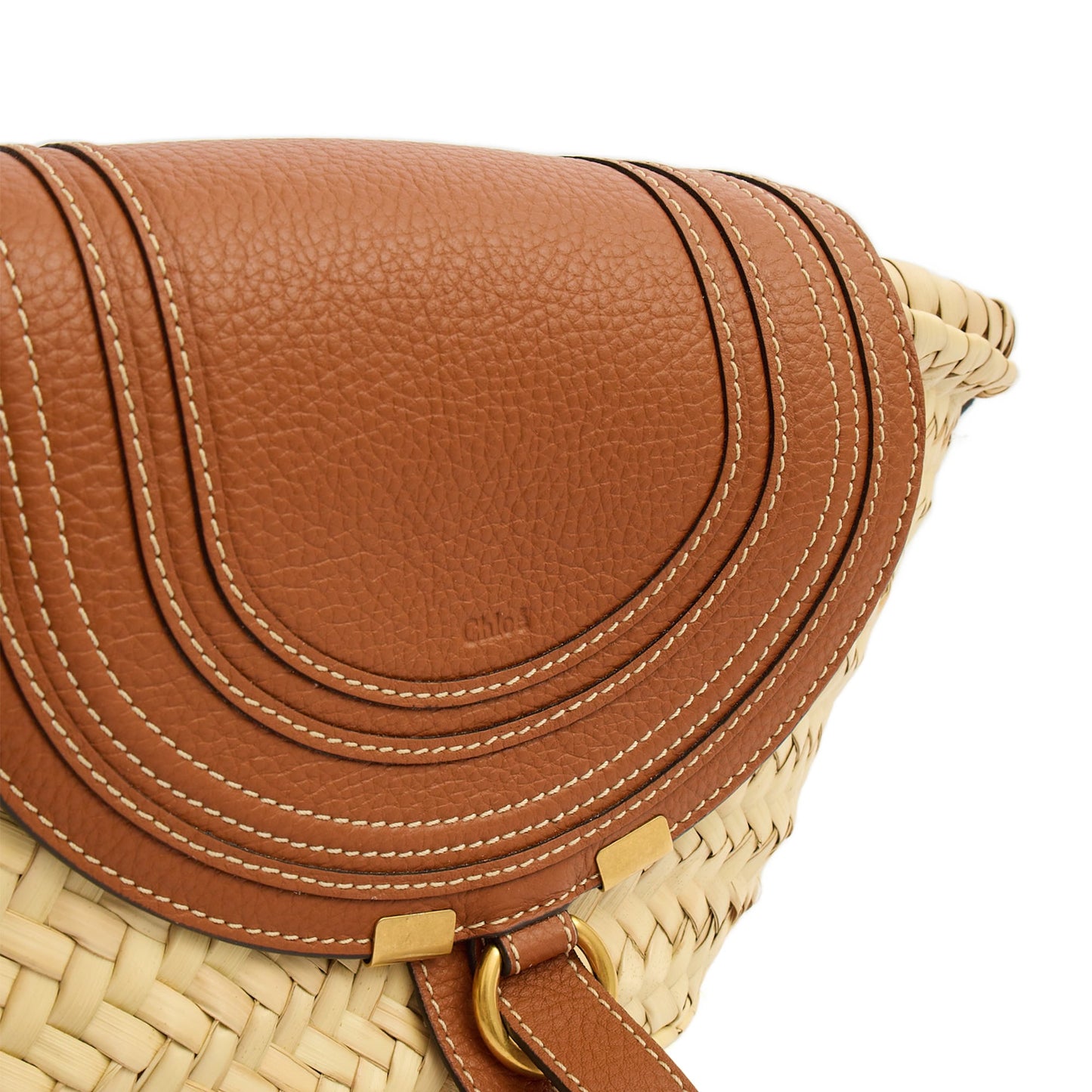 Chloe Cross Body Marcie Basket Bag- Mini in Neutral, Other — Side View