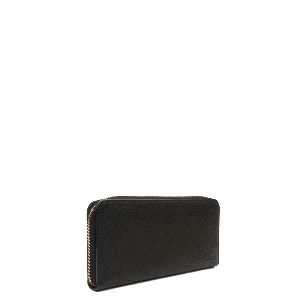 Mulberry Purse Continental Wallet  in Black, Leather — Back View