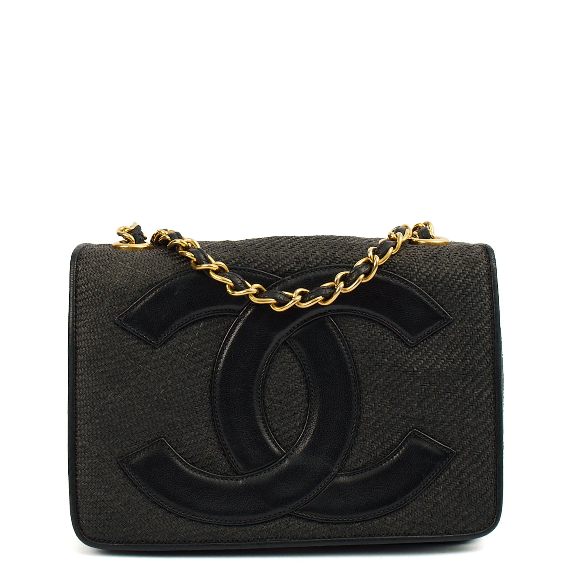Chanel Cross Body Vintage Flap Bag  in Black, Other — Front View