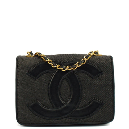 Chanel Cross Body Vintage Flap Bag  in Black, Other — Front View