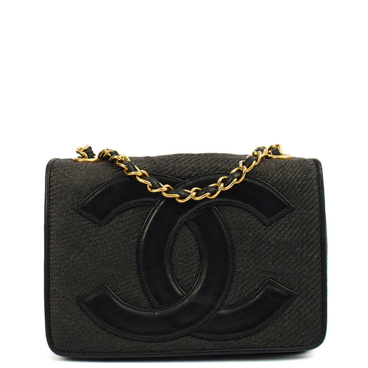Chanel Cross Body Vintage Flap Bag  in Black, Other — Front View