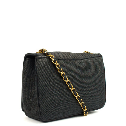 Chanel Cross Body Vintage Flap Bag  in Black, Other — Back View