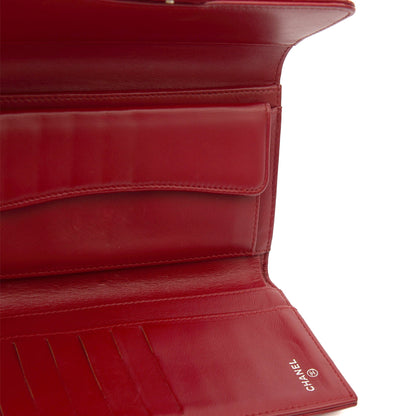 Chanel Purse Classic Bi Fold Wallet  in Red, Leather — Alternate View 18