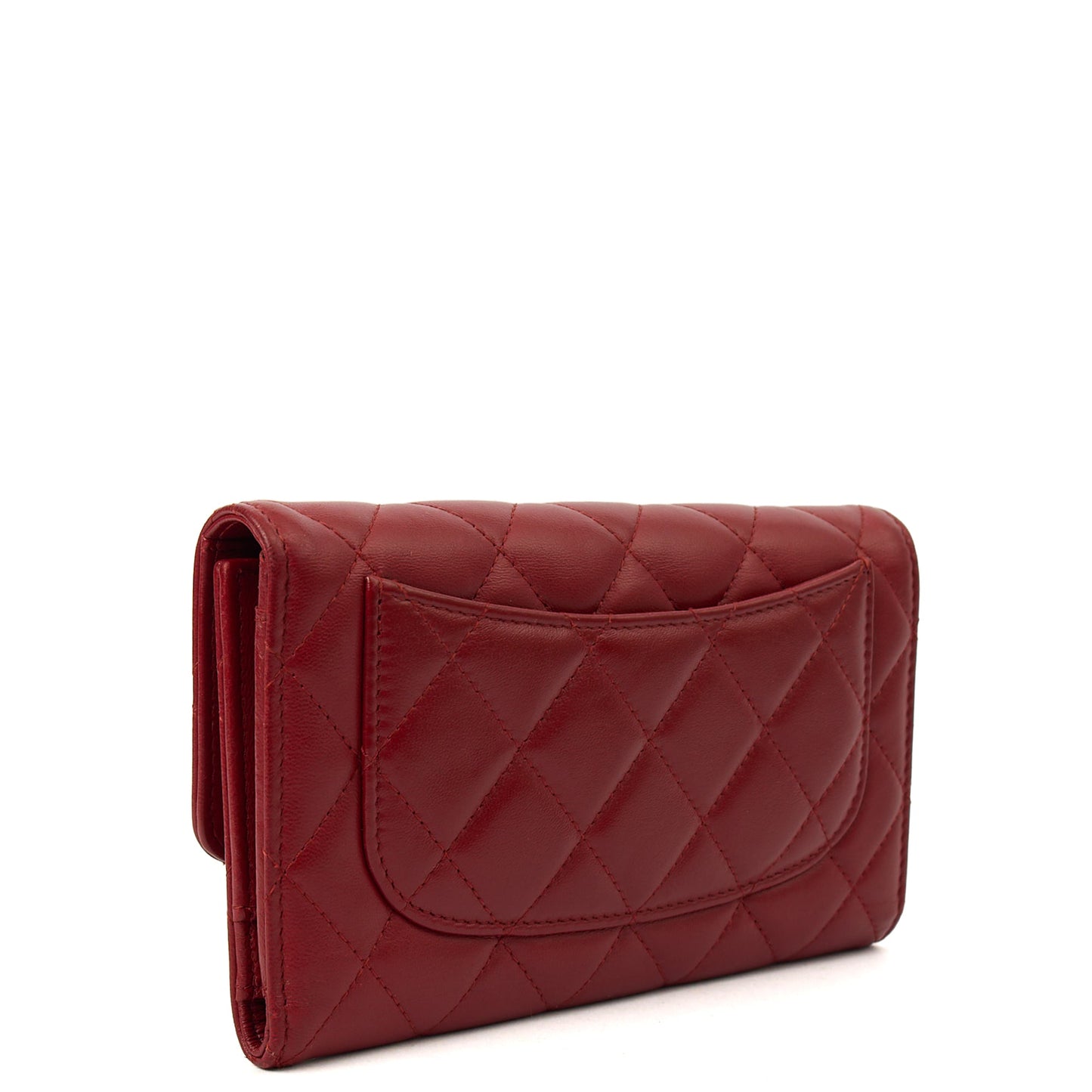 Chanel Purse Classic Bi Fold Wallet  in Red, Leather — Alternate View 12