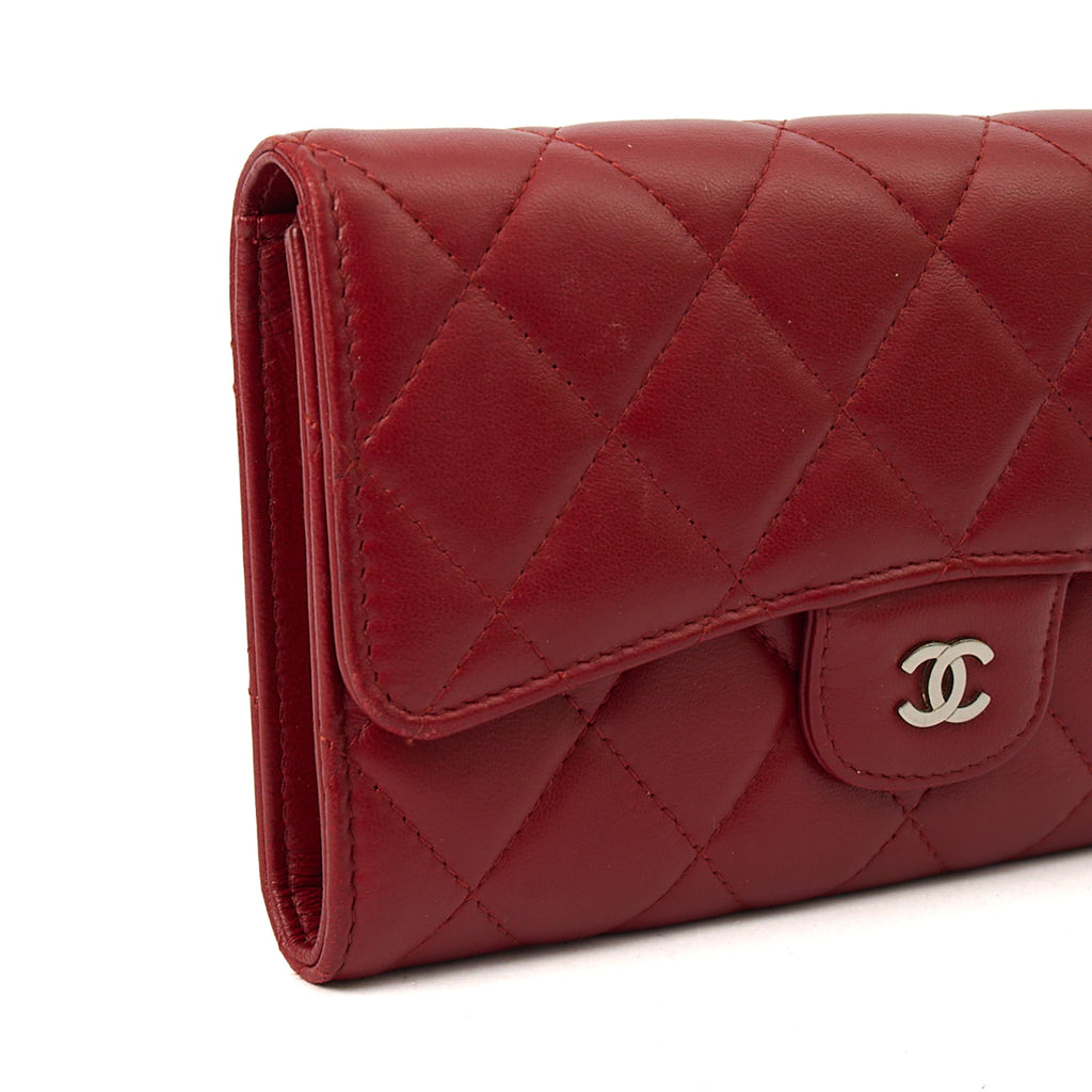 Chanel Purse Classic Bi Fold Wallet  in Red, Leather — Alternate View 15