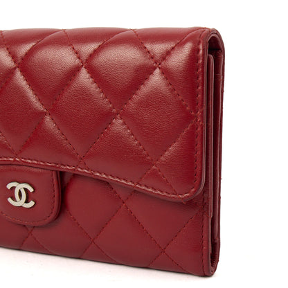 Chanel Purse Classic Bi Fold Wallet  in Red, Leather — Alternate View 7