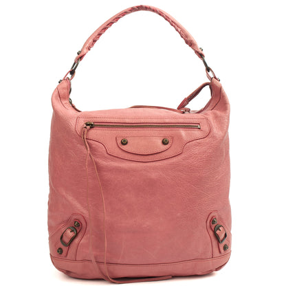 Balenciaga Shoulder Bag Classic Day Hobo in Pink, Leather — Front View