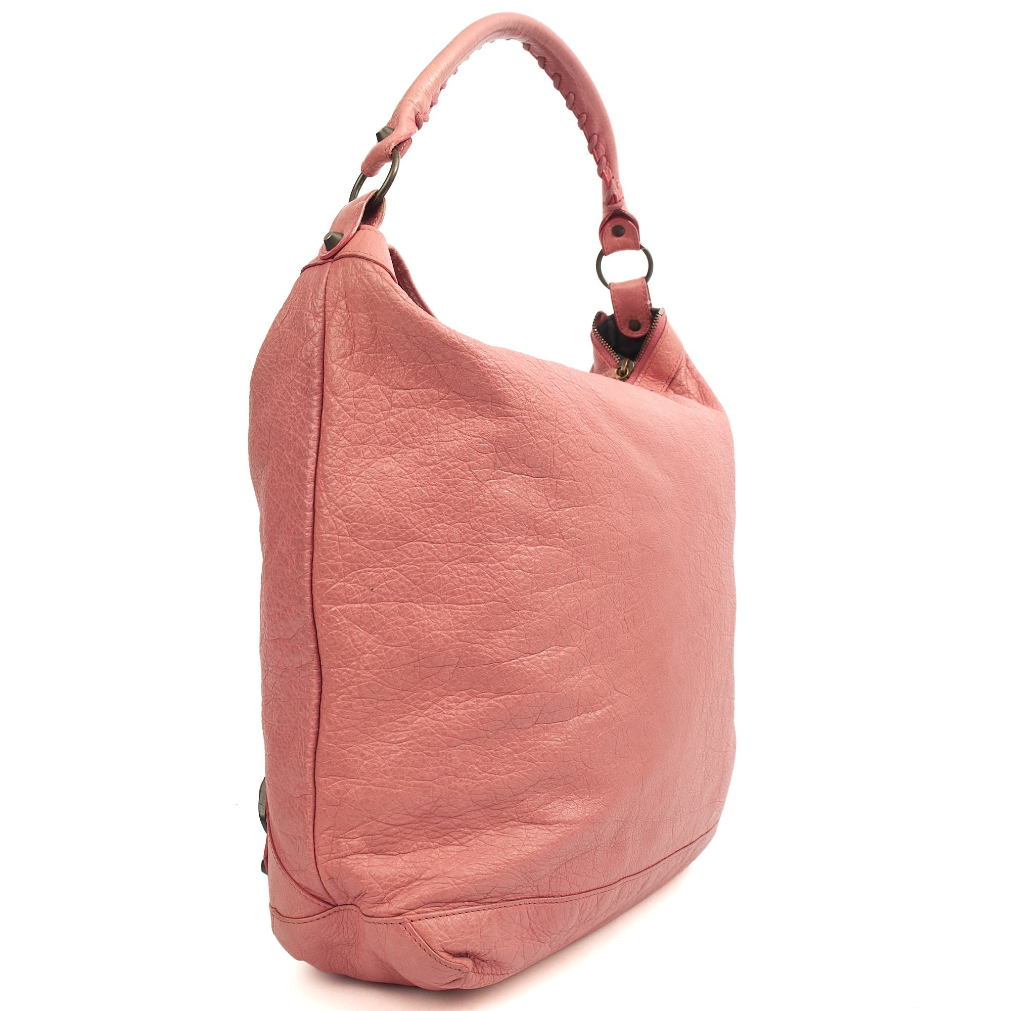 Balenciaga Shoulder Bag Classic Day Hobo in Pink, Leather — Side View