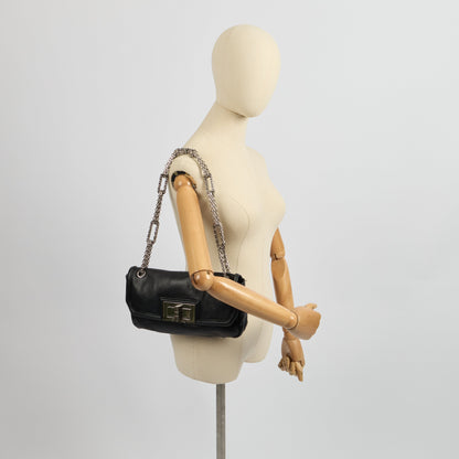 Chanel Shoulder Bag Accordian Flap Bag in Black, Leather — Lifestyle View