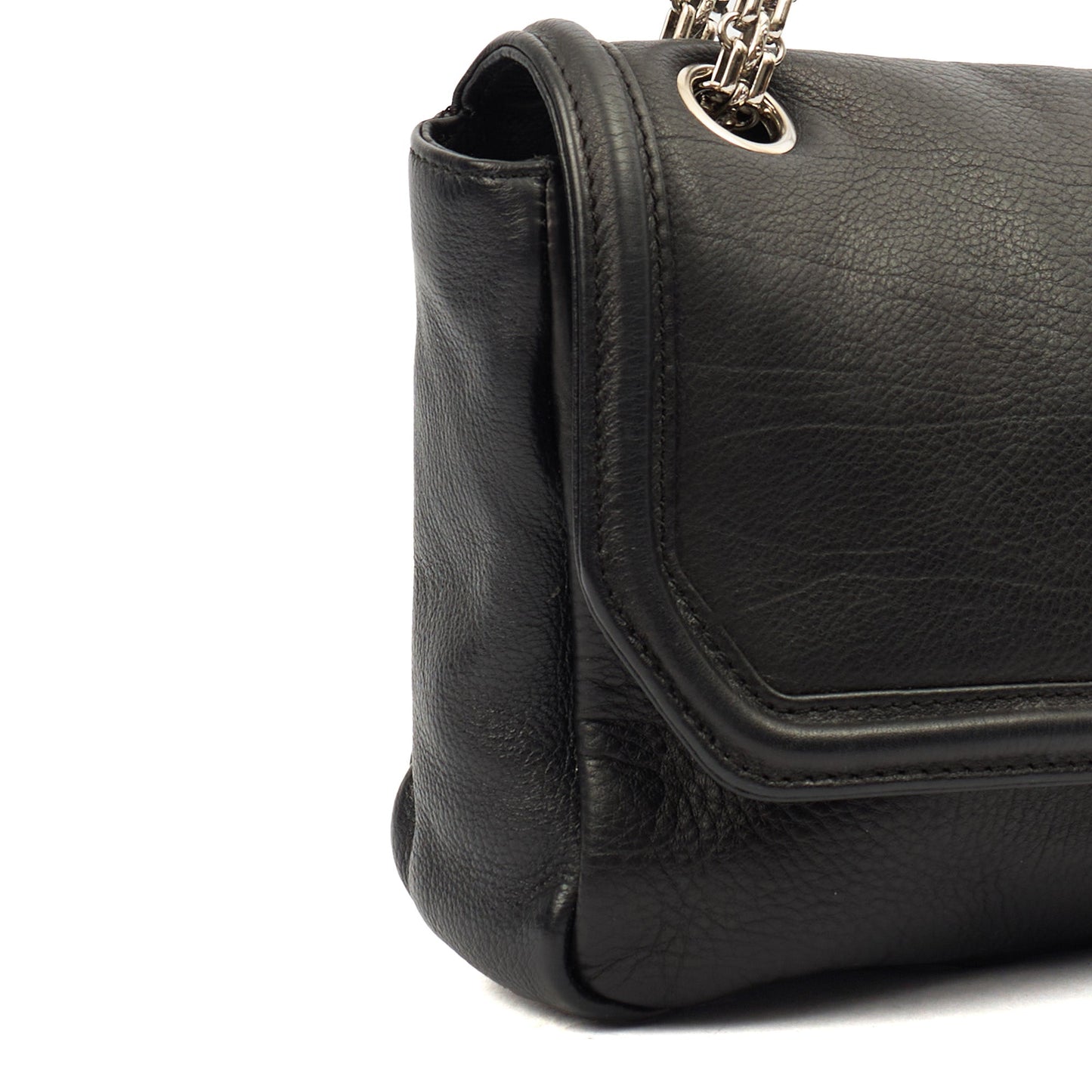 Chanel Shoulder Bag Accordian Flap Bag in Black, Leather — Alternate View 9