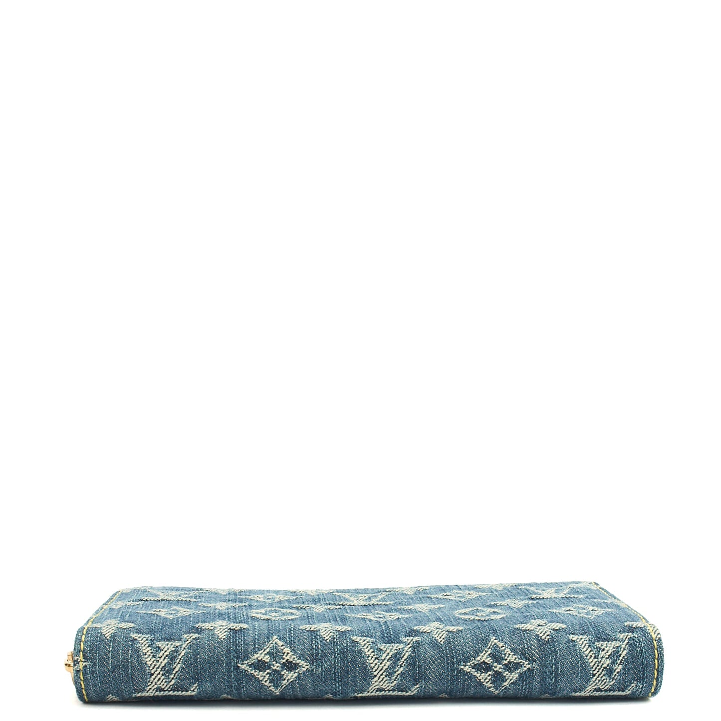 Louis Vuitton Wallet Zippy Wallet in Denim, Canvas — Top View