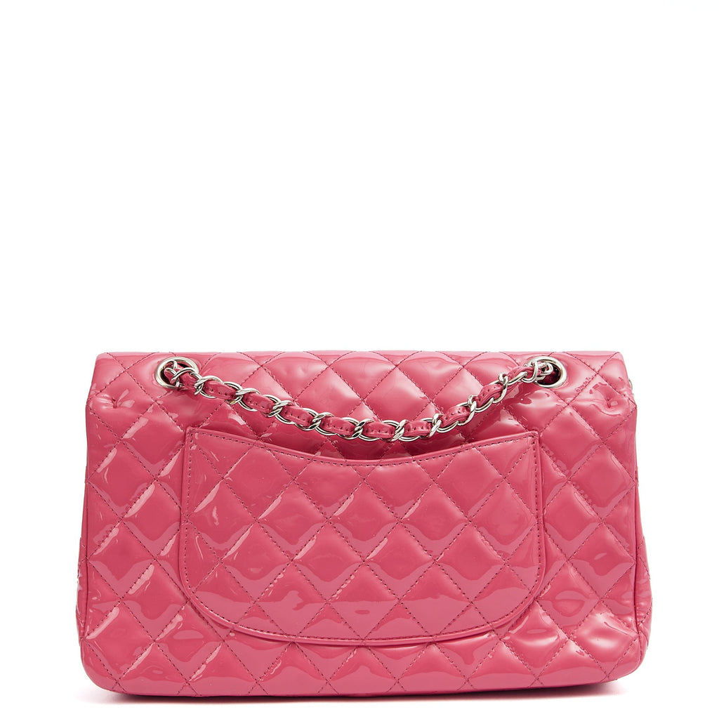 Chanel Shoulder Bag Classic Double Flap - Medium in Pink, Patent Leather — Alternate View 11