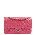 Chanel Shoulder Bag Classic Double Flap - Medium in Pink, Patent Leather — Front View