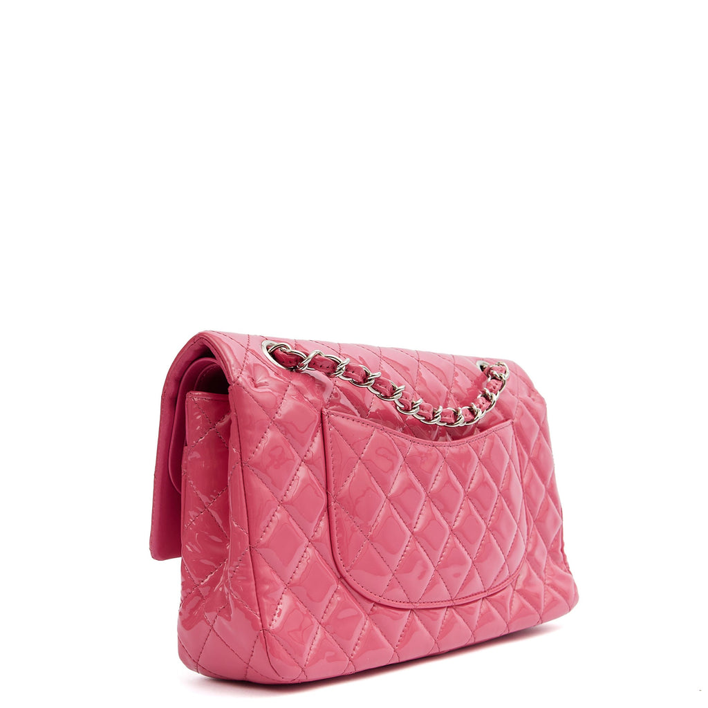 Chanel Shoulder Bag Classic Double Flap - Medium in Pink, Patent Leather — Alternate View 10