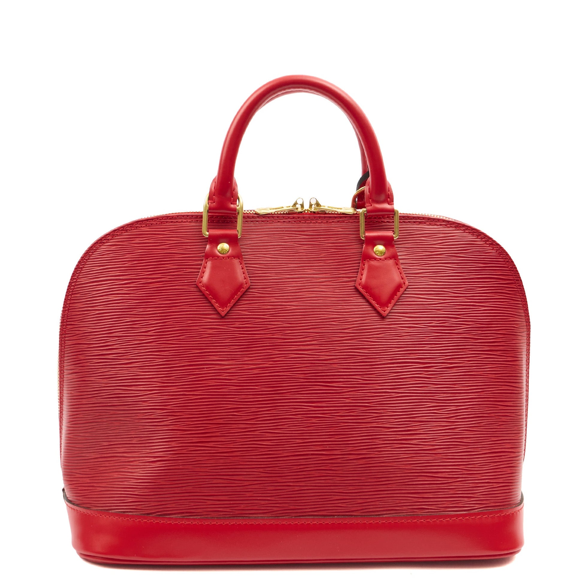 Louis Vuitton Tote Alma MM in Red, Epi Leather — Back View