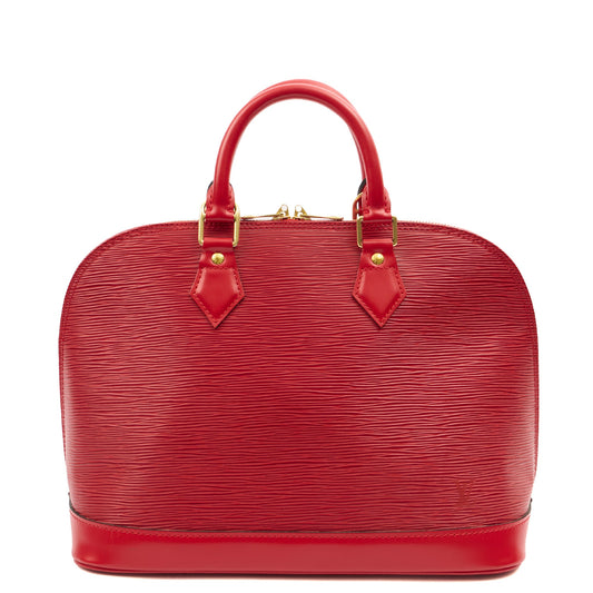 Louis Vuitton Tote Alma MM in Red, Epi Leather — Front View