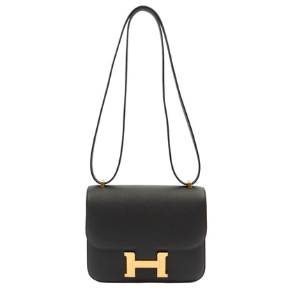 Hermes Shoulder Bag Constance 18 in Black, Epsom Leather — Alternate View 8