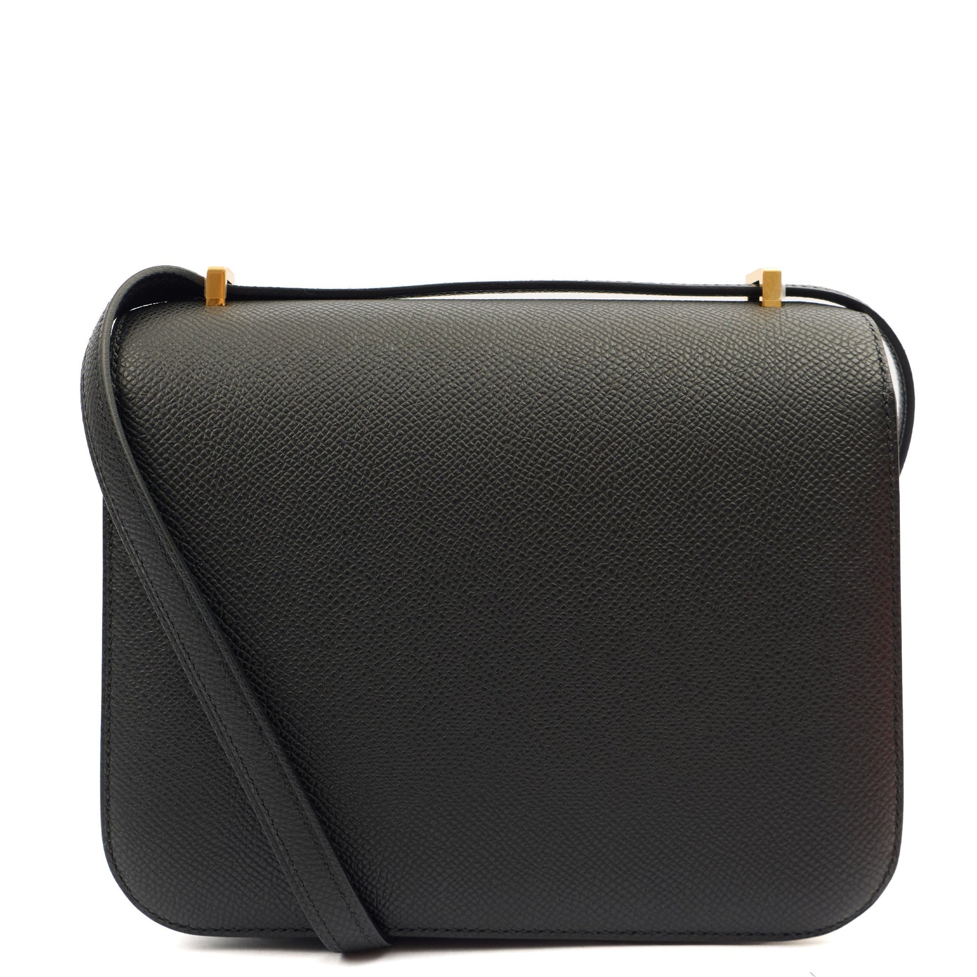 Hermes Shoulder Bag Constance 18 in Black, Epsom Leather — Back View